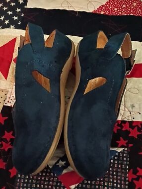 Women's Navy Suede Slip-On Shoes